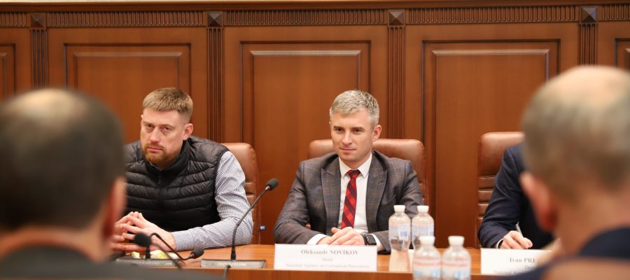Head of NACP Oleksandr Novikov discussed the issues of corruption prevention in corporate governance with the EBRD Vice Presidents Alain Pilloux and Mark Bowman